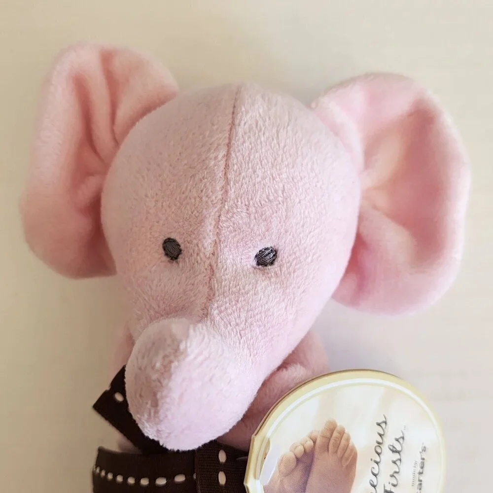 Precious Firsts by Carter's pink elephant lovey security blanket rattle toy